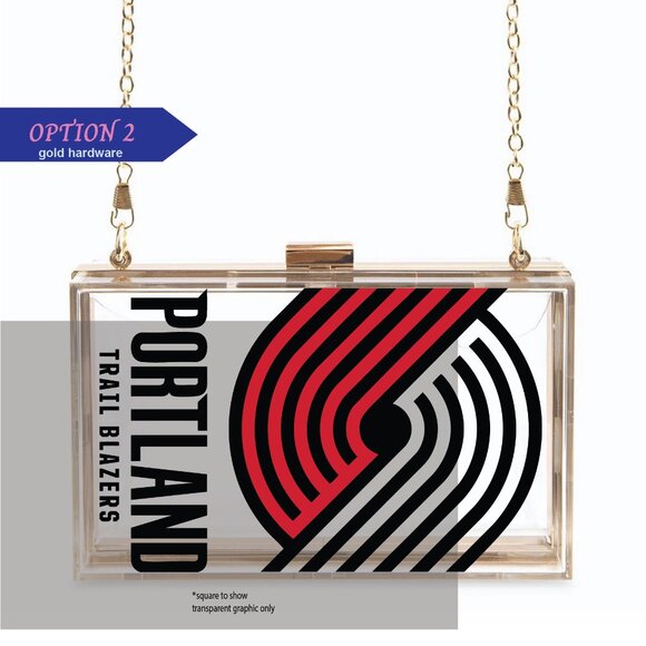 Portland Trail Blazers Clear Acrylic Clutch - Picture 2 of 2